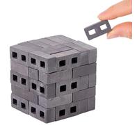 SUPERFINDINGS 50Pcs Mini Cinder Blocks Grey Micro Landscaping Bricks Miniature Cinder Blocks 27mm/1.06 Inch Long Dollhouse Building Supply for Patio Kitchen Garden Model Micro Landscape