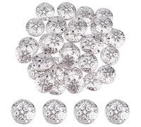 SUPERFINDINGS 50Pcs Sand Dollar Snap Starfish Charm 18mm Tibetan Style Snaps Alloy Starfish Charm Accessory for Button Charms for Necklaces, Bracelets Antique Silver