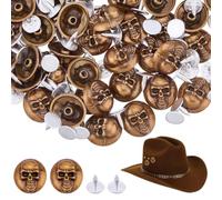 SUPERFINDINGS 50Pcs Skull Head Rivets Studs Alloy Decorative Punk Buttons Antique Bronze Ghost Skull Rapid Rivet 17x15mm for Leather Craft Accessories and Clothing Decoration