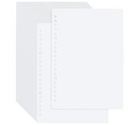 SUPERFINDINGS 50Pcs White Binder Dividers A5 Punch Plastic Index Divider 21.5x15cm Durable Planner Dividers Page Folder Divider Sheets Protectors for Planner Notebook Travel Journal,Hole :5/7mm