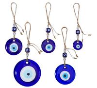 SUPERFINDINGS 5Pcs Evil Eye Hanging Pendant Car Rearview Evil Eye Charm Ornament Turkish Greek Amulet Car Accessories Evil Eye Charm for Good Luck Protection Wedding Party Christmas Favors Gift