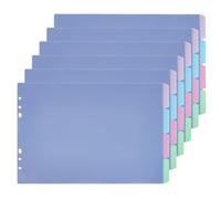 SUPERFINDINGS 6 Pack 4-Tab Binder Dividers 6-Hole Paper Binder Dividers 21.3x30.5cm A4 Notebook Index Dividers with Tabs Colorful Plastic Dividers for Notebook Folders Schedules