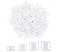 SUPERFINDINGS 60 Sets Plastic Bikini Bra Clips Hooks 4 Sizes White Bra Slide Hook Clasp Replacement Part for Swimsuit Tops and Lingerie