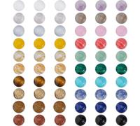 SUPERFINDINGS 60Pcs 20 Styles Mixed Natural Gemstoness Cabochons Half Round Gemstone Cabochons 10mm Quartz Crystal Tiles Cabochon for Earring Necklace Bracelet Jewelry Making
