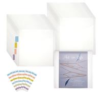 SUPERFINDINGS 60PCS A5 Scrapbook Paper Storage Clear Plastic Pockets with 240PCS Sticky Tabs Cardstock Photo Vinyl Organizer for Home Office Craft Supplies,6.61x6.77 Inch/16.8x17.2cm