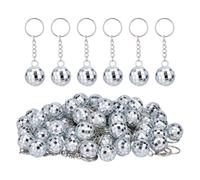 SUPERFINDINGS 60Pcs Mini Mirror Disco Ball Keychains Disco Ball Party Favors Keychains Retro 60s 70s Keyring Packs 1970s Party Favors Set for Singer Birthday Gifts Karaoke Party Supplies