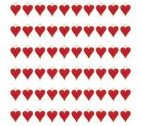 SUPERFINDINGS 60Pcs Red Heart Charms Alloy Love Shape Valentine's Day Pendants Flat Dangle Charms Earring Bracelet Necklace Pendants Charms for DIY Craft Jewelry Making Hole: 1.8mm