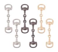SUPERFINDINGS 6Pcs 3 Colors Alloy D Ring Snaffle Bit Buckles Equestrian Jewelry Making Metal Link for Necklaces Bracelets Foldable Connecting Clasp for DIY Snaffle Bit
