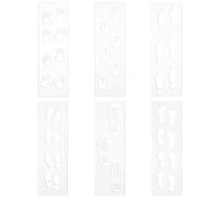 SUPERFINDINGS 6Pcs 6 Styles Footprints Stencil Reusable Stencils mini footprints Clear Acryli Stencils for Fabric Walls Arts Paper Home Decoration