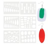 SUPERFINDINGS 6Pcs 6 Styles Stencil for Jewelry PET Plastic Jewelry Making Templates Reusable Earrings Making Template Cutting Stencil with Differnt Patterns for DIY Earrings Necklace DIY Crafts