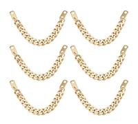SUPERFINDINGS 6Pcs Brass Coat Chain 9.5cm Light Gold Coat Hanger Chain Sew-On Chain Loop Jacket Hanging Chain Decorative Clothes Accessory for Clothes Wardrobe Upgrade