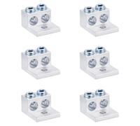 SUPERFINDINGS 6Pcs Dual Aluminum Ground Lug Mechanical Panelboard Lug Double Conductor Single Hole Mounting Double Rated Ground Block Easy Installation of Cables Power Lines