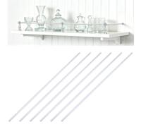SUPERFINDINGS 6Pcs Gallery Rails for Shelves Metal Shelf Guard Rail Decorative 5mm/0.2" Diameter 30cm/11.8" Aluminium Alloy Silver Round Rod for Glass Display Cabinet Shelf Racks Spindle Replacement