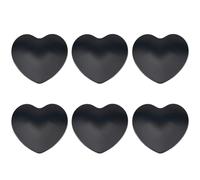 SUPERFINDINGS 6Pcs Metal Heart Car Sticker Black 3D Car Emblem Alloy Self Adhesive Car Logo Decals for Car Decor Bumper Window Laptops Luggage Exterior Window Motorcycle