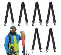 SUPERFINDINGS 6Pcs Ski Boot Carrier Straps Adjustable Ski Boots & Snowboard Boot Strap Sling Portable Skis Backpack Strap Winter Gear Leash Skates Carry Leash for Family Skiing Accessories Gifts