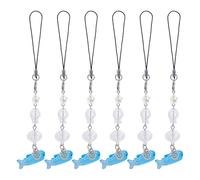 SUPERFINDINGS 6Pcs Whale Phone Chain Straps Cute Sea Theme Phone Charm Kawaii Cellphone Bag Charms Blue Ocean Animal Decorative Cellphone Straps Mobile Wrist Strap for Mobilephone Bag Camera Pendants