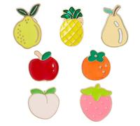 SUPERFINDINGS 7 Styles Cute Fruit Enamel Pins Peach Apples Alloy Lapel Pin Funny Backpack Badges Aesthetic Brooches for Clothing Bags Backpacks Jackets Hat Accessory