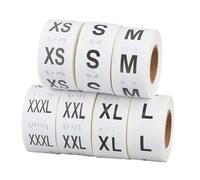 SUPERFINDINGS 7000Pcs 7Styles Size Stickers For Clothing Round Self-Adhesive Labels 14Rolls XS/S/M/L/XL/2XL/3XL Clear Clothing Strip Labels For Cloth T-Shirts Trousers Skirt