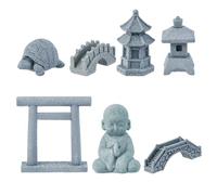 SUPERFINDINGS 7Pcs 7 Styles Mini Zen Garden Accessories Meditation Buddha Zen Garden Accessories Mini Landscape Ornament Stone Miniature Fish Tank Terrarium Bonsai Decorations