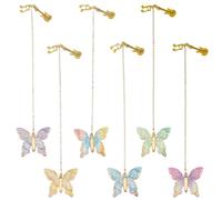 SUPERFINDINGS 7Pcs Butterfly Bookmarks with Chain Aesthetic Vintage Metal Book Marks Golden Hollow Bookmarks with Chain for Teacher Mother's Day Christmas New Year Birthday Book Lovers Gifts