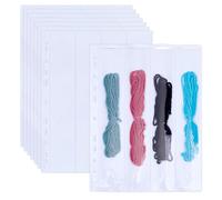 SUPERFINDINGS 8 Pack Binder Page for Embroidery Floss Cross Stitch 4 Grids Sewing Organizer 28.6x4.9cm Floss Organizers Bags Portable White PVC Thread Holder for DIY Craft Embroidery Sewing Storage