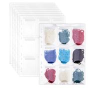 SUPERFINDINGS 8 Pack Binder Page for Embroidery Floss Cross Stitch 9 Grids Sewing Organizer 8.8x6.4cm Floss Organizers Bags Portable White PVC Thread Holder for DIY Craft Embroidery Sewing Storage