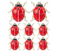 SUPERFINDINGS 8 Pcs Ladybug Brooch Pin Cute Cartoon Insect Brooch 1.1 Inch Ladybug Animal Corsage Cartoon Clothes Pin Alloy Enamel Animal Lapel Brooches for Clothing Bags Backpacks Jackets Hat