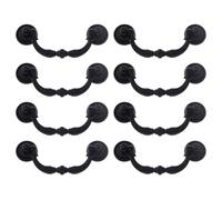 SUPERFINDINGS 8 Sets Vintage Bail Pull Handles 2.95inch Hole Center Black Handles Alloy Drop Pulls Decorative Cabinet Pull Swing Dresser Pulls Handle