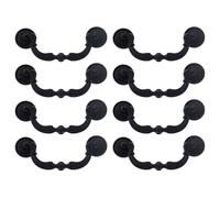 SUPERFINDINGS 8 Sets Vintage Bail Pull Handles 3.74inch Hole Center Black Handles Alloy Drop Pulls Decorative Cabinet Pull Swing Dresser Pulls Handle