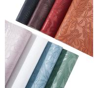 SUPERFINDINGS 8 Sheets Printed Faux Leather Fabric Embossed Faux Leather Sheets 33x20cm Colorful Soft Floral Pattern Synthetic Fabric for DIY Bows Earrings Wallet Sewing Crafts Purse Bag Making