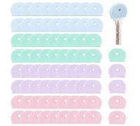 SUPERFINDINGS 80Pcs 4 Colors Key Caps 19.5x26mm Key Covers Caps Silicone Keys Identifiers Colorful Keys Identifier Rings Toppers for Standard Flat House Keys