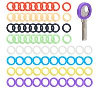 SUPERFINDINGS 80Pcs 8 Colors Key Caps 16.5mm Round Key Covers Caps Silicone Keys Identifiers Colorful Keys Identifier Rings Toppers for Small Regular House Keys