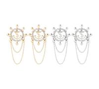SUPERFINDINGS 8Pcs 2 Styles Naval Style Anchor Rudder Brooch Rhinestone Anchor Rudder Brooch Pins Alloy Crystal Safety Broochpin Rotating Brooches for Woman Wedding Backpack Clothes