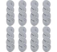 SUPERFINDINGS 8Pcs Braid Shoulder Boards Bullion Shoulder Board Epaulettes Narrow Silver Cord Epaulettes Polyester Epaulet Boards for Military Uniform Costume Cosplay Clothes Accessories