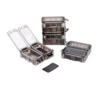 SUPERFINDINGS 8Pcs Fishing Tackle Box 8 x 4.15 x 2.45 cm Waterproof Floating Tackle Box with Magnetic Organizer and Glow in the Dark Seal for Fishing Hooks Lures and Small Tackle Storage