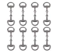 SUPERFINDINGS 8Pcs Gunmetal Double D-Rings Snaffle Bit Alloy Buckles Equestrian Jewelry Making Metal Link for Necklaces Bracelets Foldable Connecting Clasp for DIY Snaffle Bit