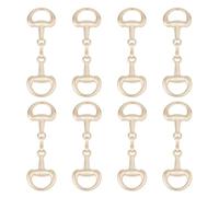 SUPERFINDINGS 8Pcs Light Gold Double D-Rings Snaffle Bit Alloy Buckles Equestrian Jewelry Making Metal Link for Necklaces Bracelets Foldable Connecting Clasp for DIY Snaffle Bit