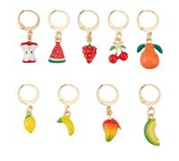 SUPERFINDINGS 9 Pcs Shoe Charms for Sneakers Handmade Fruit Shoe Charms 30mm Jewelry Grade Enamel Gold Alloy Pendant with Stainless Steel Clasp Lightweight Shoelace Decoration for Back To School