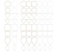 SUPERFINDINGS 96Pcs 16 Style Brass Linking Rings Round Teardrop Links Triangle Square Earrings Beading Hoop Open Bezels Linking Rings for Necklaces Bracelets Jewelry Making
