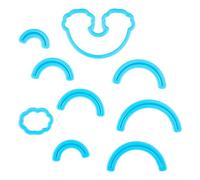 SUPERFINDINGS 9PCS Rainbow Cloud Fondant Cutter Set Plastic Cookie Moulds Cake Cupcake Decorating Tools for DIY Biscuit Cake Cupcake Baking Supplies