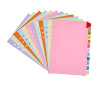 SUPERFINDINGS A5 1-12 Numbered Binder Dividers for 6 Ring A5 Multicolor Tabs Numbered Dividers 8.27x5.59in Paper Colorful Index Divider with 12 Number Tabs for 6 Hole Binders Office Filing Organize