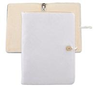 SUPERFINDINGS A5 Binder with 6 Rings White Cloth Binder Cover Refillable Notebook Planner Cover for Address Pages A5 Planner Inserts