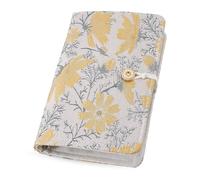 SUPERFINDINGS A6 Binder 6 Ring Refillable Cover 7.28"x4.72" Loose Leaf Personal Planner Cover with Button Yellow Floral Notebook Binder for A6 Planner Journal Inserts Refill Paper(No Refill Paper)