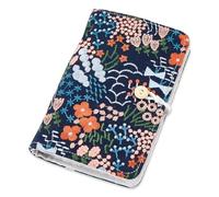 SUPERFINDINGS A6 Binder 6 Ring Refillable Cover 7.28"x4.72" Loose Leaf Personal Planner Cover with Button Blue Floral Notebook Binder for A6 Planner Journal Inserts Refill Paper(No Refill Paper)