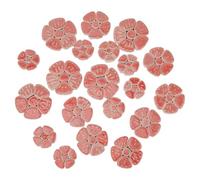 SUPERFINDINGS About 1.1LB/31Pcs Flower Ceramic Mosaic Tiles Glazed Porcelain Pieces Tile Flora Pattern China Tiles Mosaic Ceramics Pieces for DIY Crafts Art Outdoor Decorations