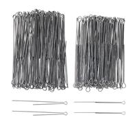SUPERFINDINGS about 200Pcs 2 Style Fishing Spinner Shaft 70x0.7~0.8mm Wire Spinner Bait 304 Stainless Steel Fishing Looped Spinner Parts Component for Fishing Lure Making Supplie