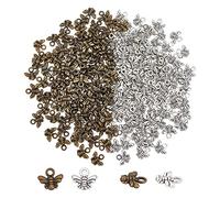 SUPERFINDINGS about 240pcs Alloy Bumble Bee Charms Honeybee Craft Charms with 2mm Hole for Jewelry Making