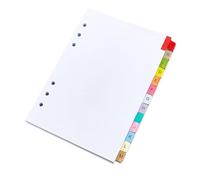 SUPERFINDINGS Alphabet Binder Dividers A5 A-Z Binder Dividers for 6 Ring 15.2x21cm/6x8.27Inch White Paper Multicolor 26 Tabs Index Divider for School Office Filing Projects Organizing