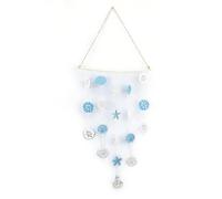 SUPERFINDINGS Beach Seashell Wall Hanging Decor Ocean Boho Coastal Themed Decorations Shells Starfish and Anchor Beach Nautical Decor for Porch Farmhouse Bathroom Bedroom Living Room