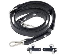 SUPERFINDINGS Black Leather Handbag Crossbody Shoulder Strap Purse Straps Replacement 34-42Inch Adjustable Shoulder Strap with No Punch Bag D Ring Connector for Crossbody Handbag